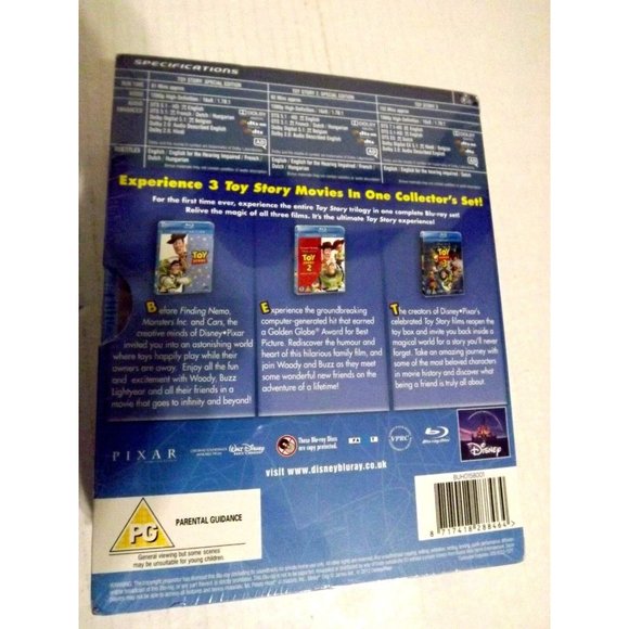 TOY STORY TRILOGY Blu-ray Box Set Complete 1 2 3 Disney & Pixar All 3 Movies NEW - Picture 2 of 2